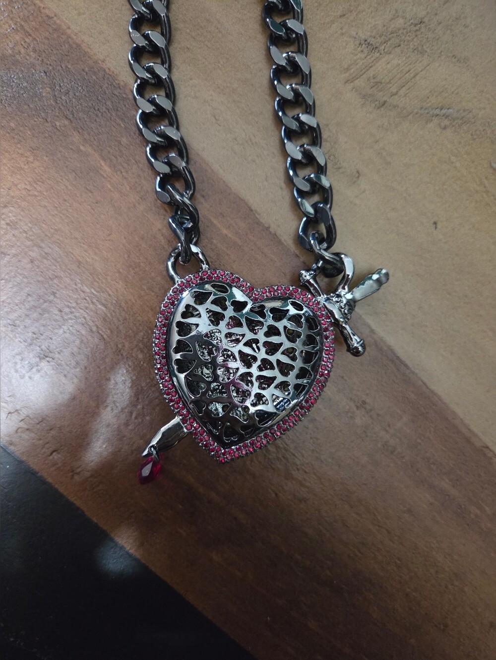 Betsey Johnson Heart Dagger Necklace - Picture 4 of 7
